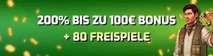 Online Spielothek 200% Bonus + 80 Freispiele Willkommenspaket